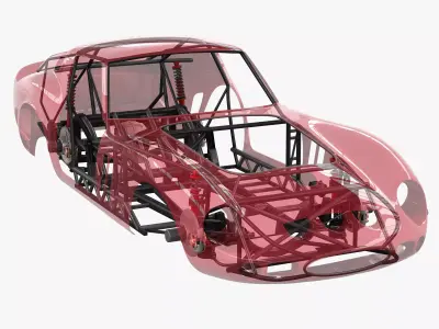Car Chassis Frame 2 Low-poly 3D model