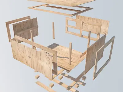 Wood Container MAX 2011 3D model
