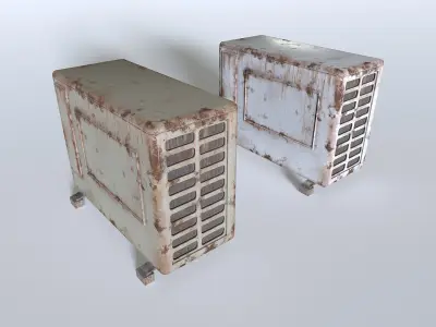 Rusty Rooftop AC hvac unit 3 Low-poly 3D model