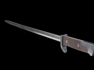 German bayonet Seitengewehr 1898 S98 Low-poly 3D model