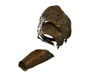 Armor Organic patterns shoulder pad and wrist 3D model