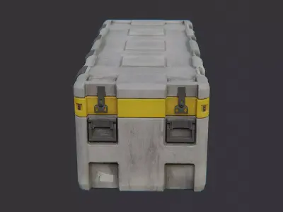 Military Storage Crate with Yellow Stripes Low-poly 3D model