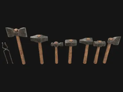 Ironwork Tools Low-poly 3D model