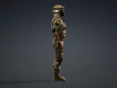 Combat Police Officer Character 3D model