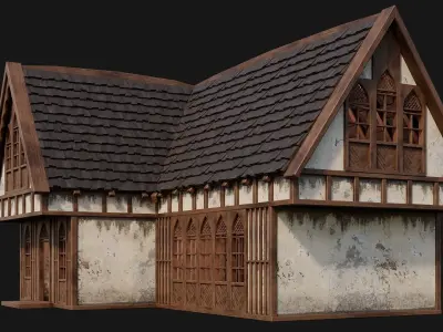 Old Medieval House Building 4K Textures GameReady 189 Low-poly 3D model