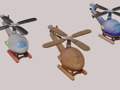 Helicopter cartoon 3D model