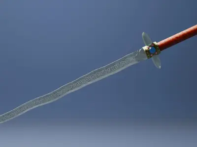 Crystal Long Sword 3D model