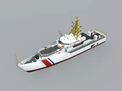 Fast Response Cutter Boat Ship LOWEST Low-poly 3D model