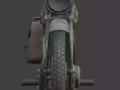 WWII Desert Military Motorcycle  Model Low-poly 3D model