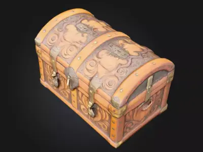 Antique Treasure Chest Low-poly 3D model