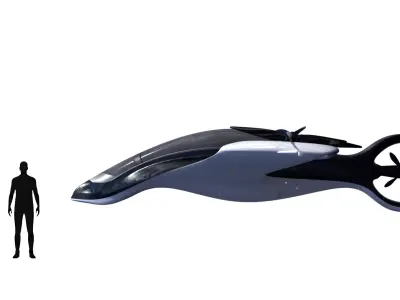 Futuristic  Aircraft - High-Poly Sci-Fi 3D Model 3D model