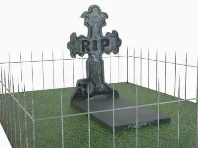 cemetery Low-poly 3D model