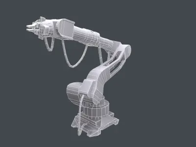 3D 4 Industrial Robots Set model Low-poly 3D model