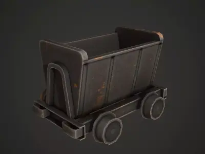 Mine Wagon Low Poly Low-poly 3D model