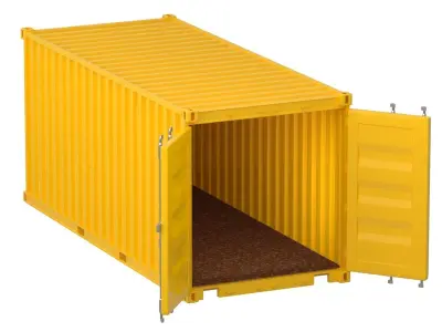 20 ft Container  Yellow 3D model