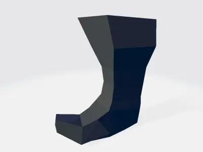 High Boot v2 Low-poly 3D model