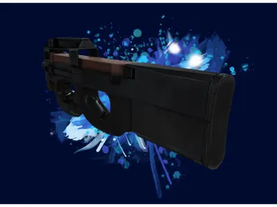 SMG 2 - P90 Sub-Machinegun - 4K Game Ready Low-poly 3D model