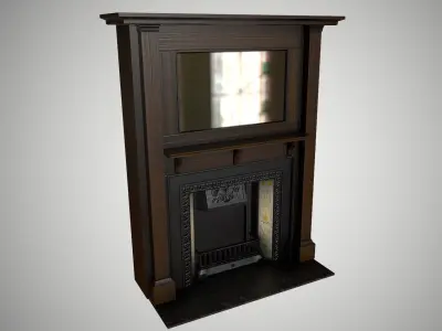 Antique fireplace Low-poly 3D model