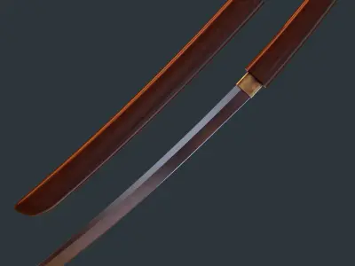 Kodachi japanese samurai sword 3D model