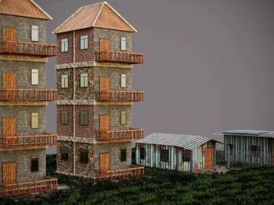 building pack Low-poly 3D model