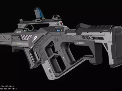 SCANN Weapon Concept Free low-poly 3D model