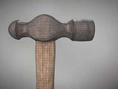 Ball Peen Hammer PBR  Free 3D model
