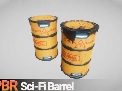 Sci-Fi Barrel Free low-poly 3D model