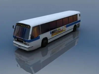 US Style Bus Low-poly 3D model