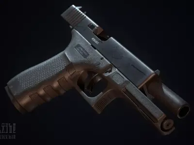 Glock 22-4 handgun Low-poly 3D model