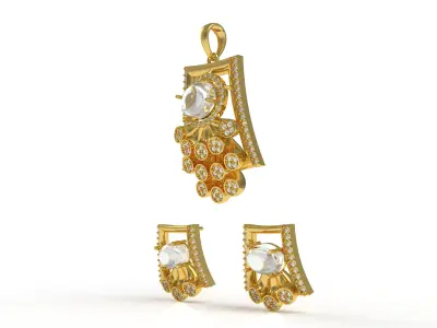 Diamond Pendant Set 13 3D print model