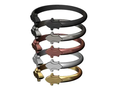 Simplistic Heraldic Lily Ring 3D print model