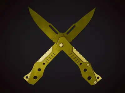 Knife 4 D Low-poly 3D model
