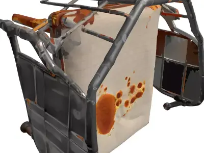 Rusty Industrial Stained Bed Mattress Low-poly 3D model