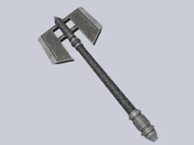 Fantasy axe Low-poly 3D model 6