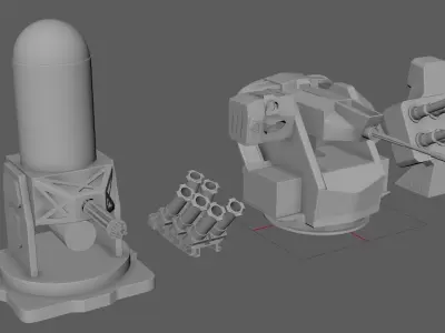 BattleShip Gun Pack 3D model