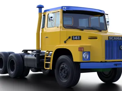 Scania LS141 6x2 38 Stock Classic Truck Low-poly 3D model