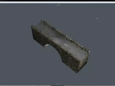Stonebridge fbx stone bridge on computer screen Low-poly 3D model
