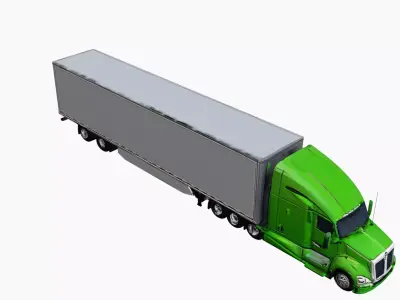 Kenworth T680 Highway Sleeper Semi Truck Model 3D model