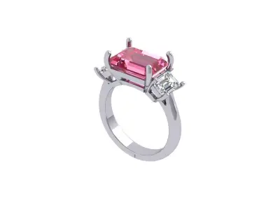 3-Stone-Ring 3D print model buy