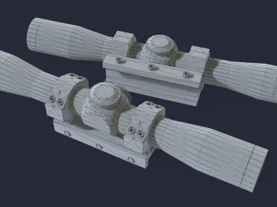 The sight is short FX II SCOUT 2-5X28 DUPLEX Low-poly 3D model