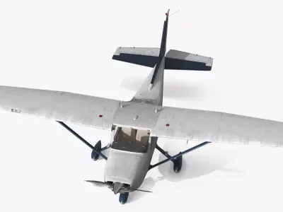 Cessna 172 Aircraft with Internal Frame and Engine 3D model