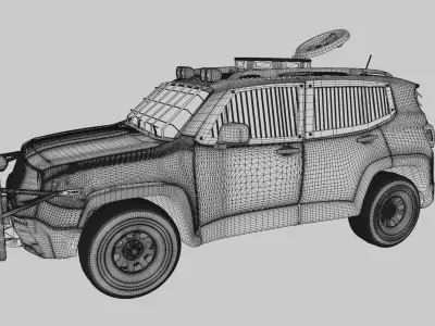 Zombie Apocalypse Jeep Renegade 3D model