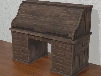 Rolltop desk 3D model