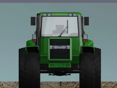 Tractor and Backhoe 3D model