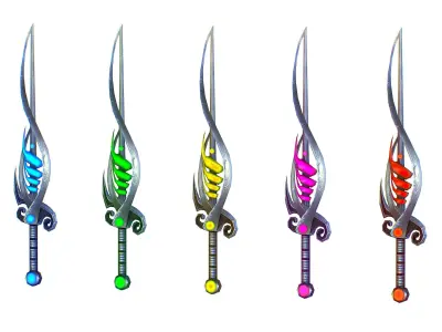 a set of cutting weapons Low-poly 3D model purchase