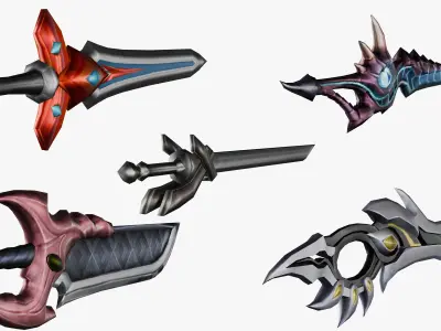 15 Stylized Sword Models Pack 2 - Low Poly Low-poly 3D model