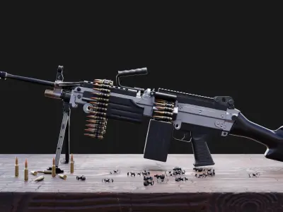 Modular M249 Saw Low-poly 3D model