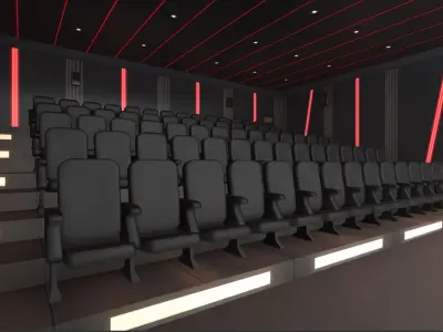 Modern Cinema Hall Low-poly 3D model