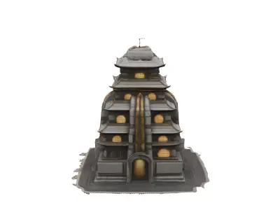 Sci fi pagoda 3D model