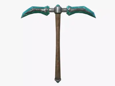 Diamond Pickaxe Low-poly 3D model